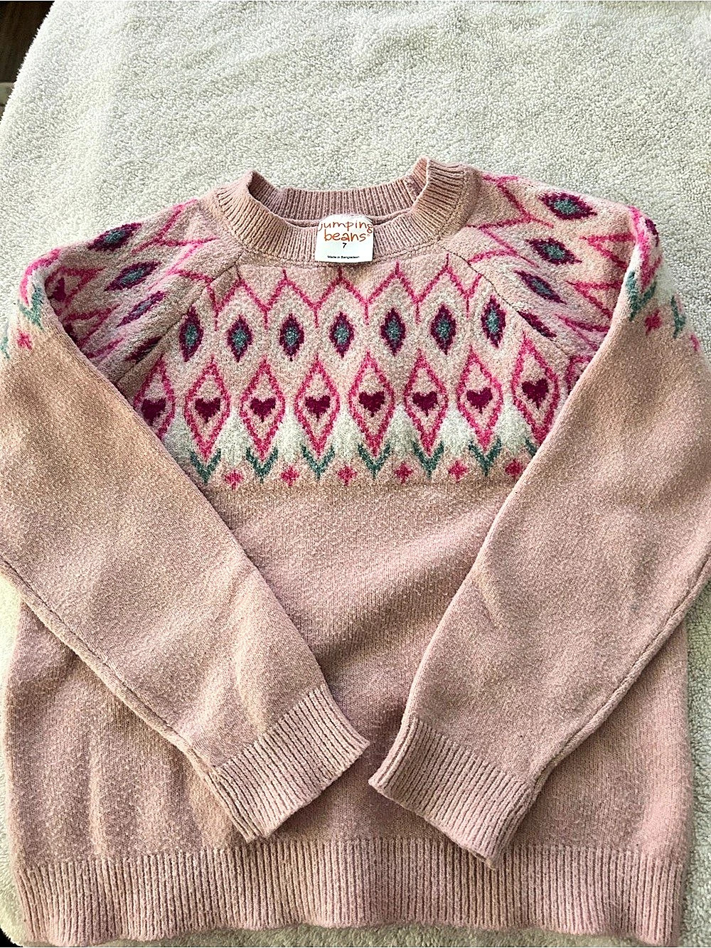 Jumping Beans Kids Pink Geometric Sweater